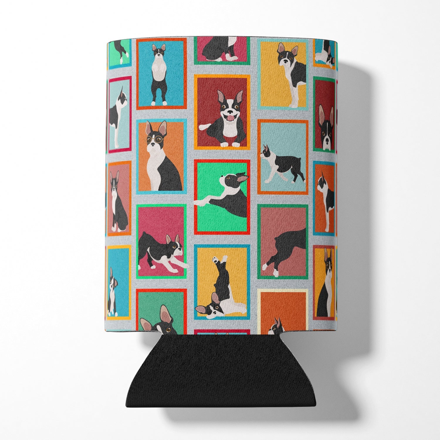 Lots of Boston Terrier Can or Bottle Hugger Cooler Sleeve for Standard 12 oz Cans, Insulated Foam Beer & Soda Can Hugger Reusable