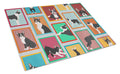 Lots of Boston Terrier Cutting Board Tempered Glass Kitchen Cutting Surface, Heat Resistant Chopping, Non-Slip Feet, Food Prep & Serving