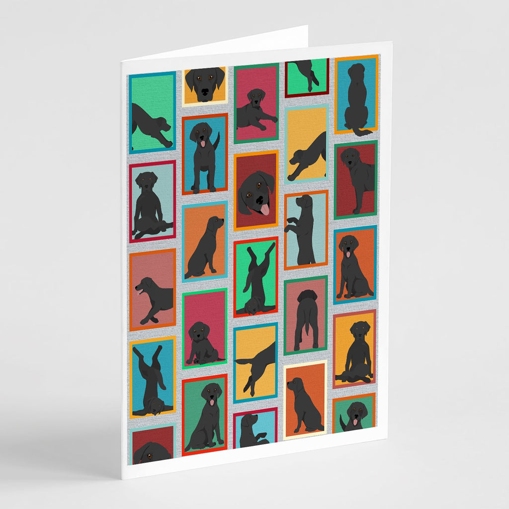 Lots of Black Labrador Retriever Greeting Cards Pack of 8 Blank Cards with Envelopes Whimsical A7 Size 5x7