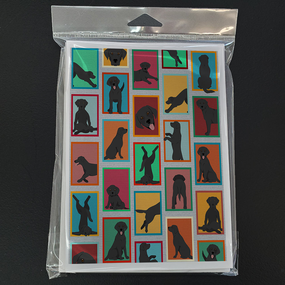 Lots of Black Labrador Retriever Greeting Cards Pack of 8 Blank Cards with Envelopes Whimsical A7 Size 5x7
