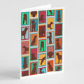 Lots of Chocolate Labrador Retriever Greeting Cards Pack of 8 Blank Cards with Envelopes Whimsical A7 Size 5x7