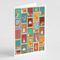 Lots of Red and White Pembroke Corgi Greeting Cards Pack of 8 Blank Cards with Envelopes Whimsical A7 Size 5x7