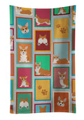 Lots of Red and White Pembroke Corgi Kitchen Towel Velour Plush Front and Cotton Loop Back Machine Washable