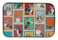 Lots of Blue Merle Welsh Cardigan Corgi Dish Drying Mat Absorbent Dish Drying Mat Pad for Kitchen Counter Dish Drainer Mat for Countertop, 14 x 21", Multicolor
