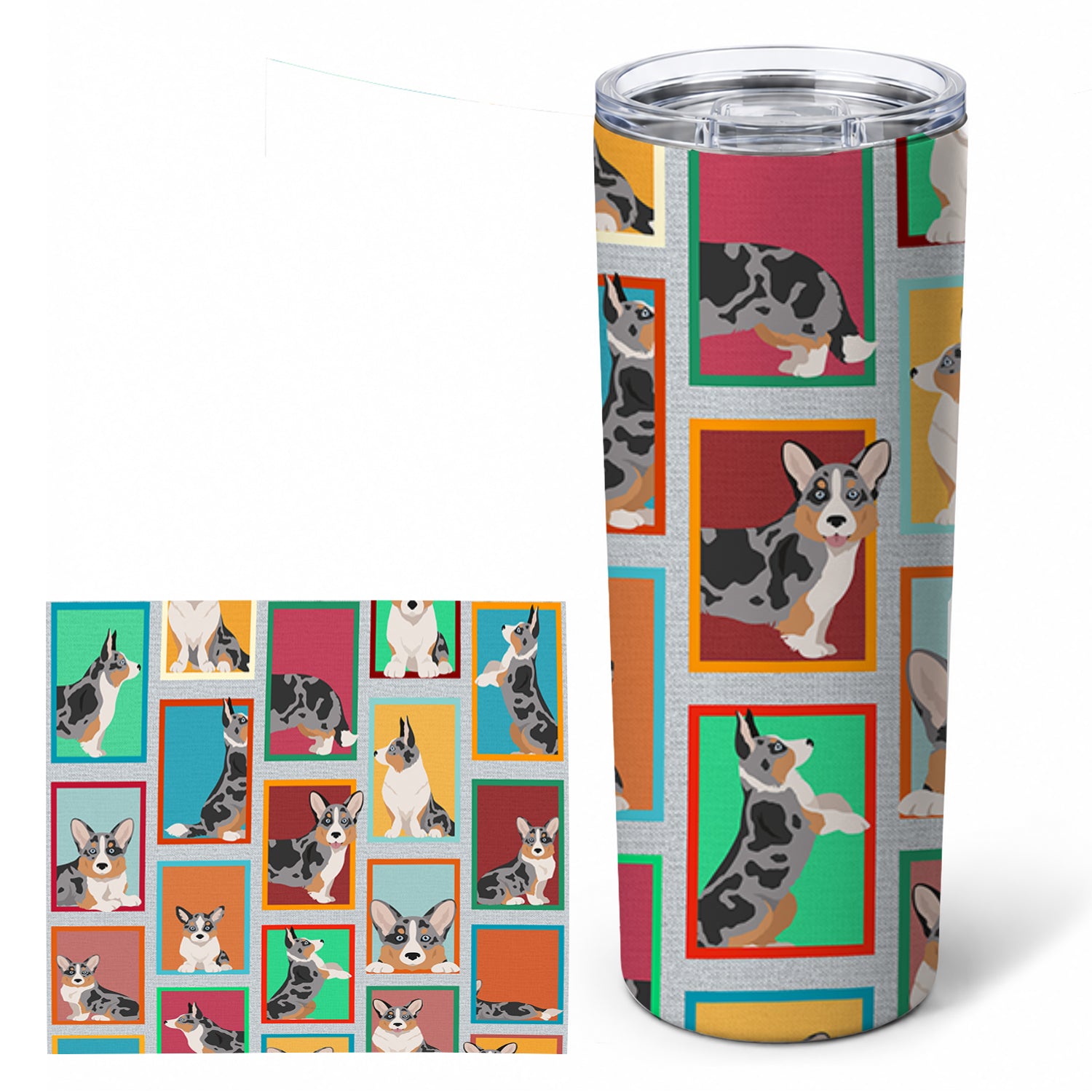 Corgi 20 oz Skinny Tumbler with Lid and Straw