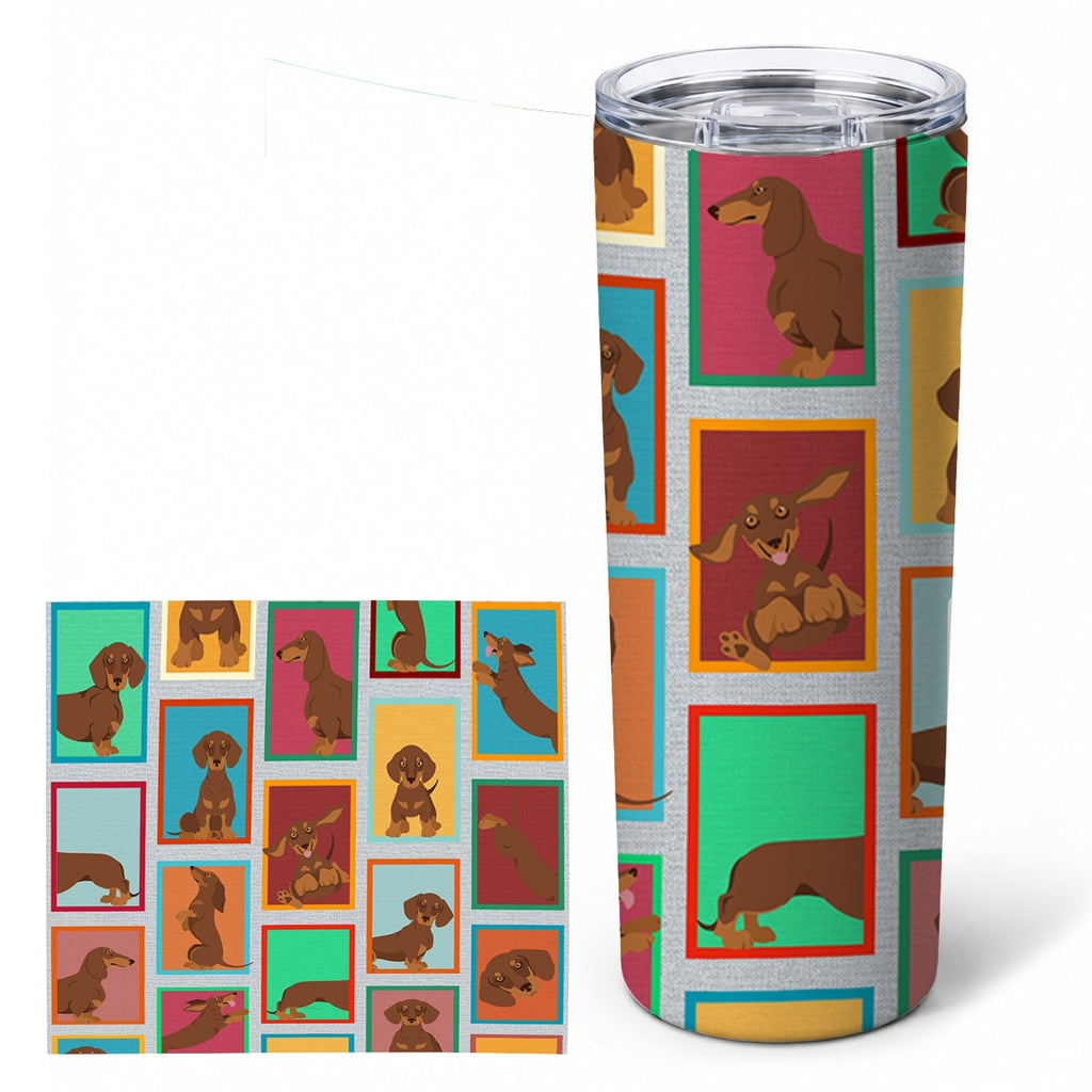 Dachshund 20 oz Skinny Tumbler with Lid and Straw