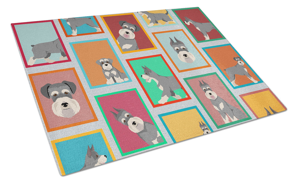 Lots of Schnauzer Cutting Board Tempered Glass Kitchen Cutting Surface, Heat Resistant Chopping, Non-Slip Feet, Food Prep & Serving