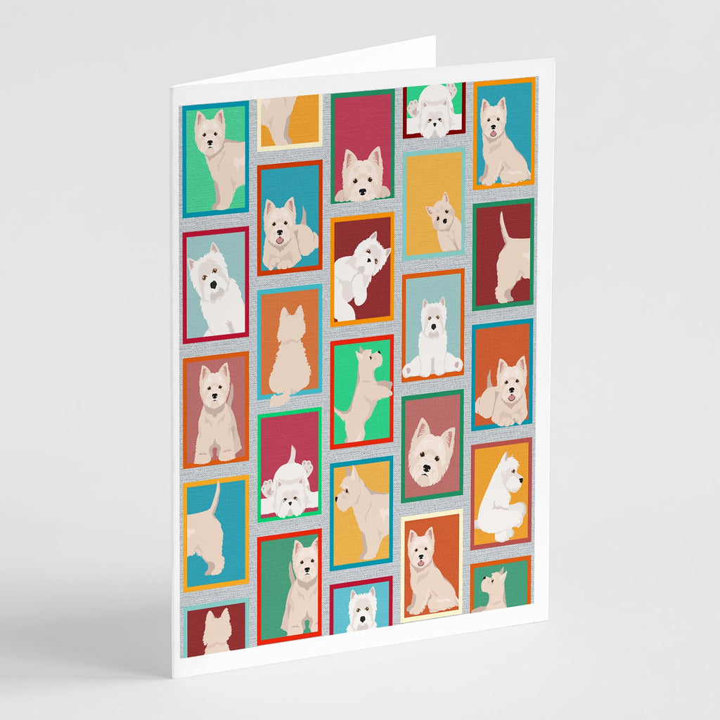 Lots of Westie Greeting Cards Pack of 8 Blank Cards with Envelopes Whimsical A7 Size 5x7