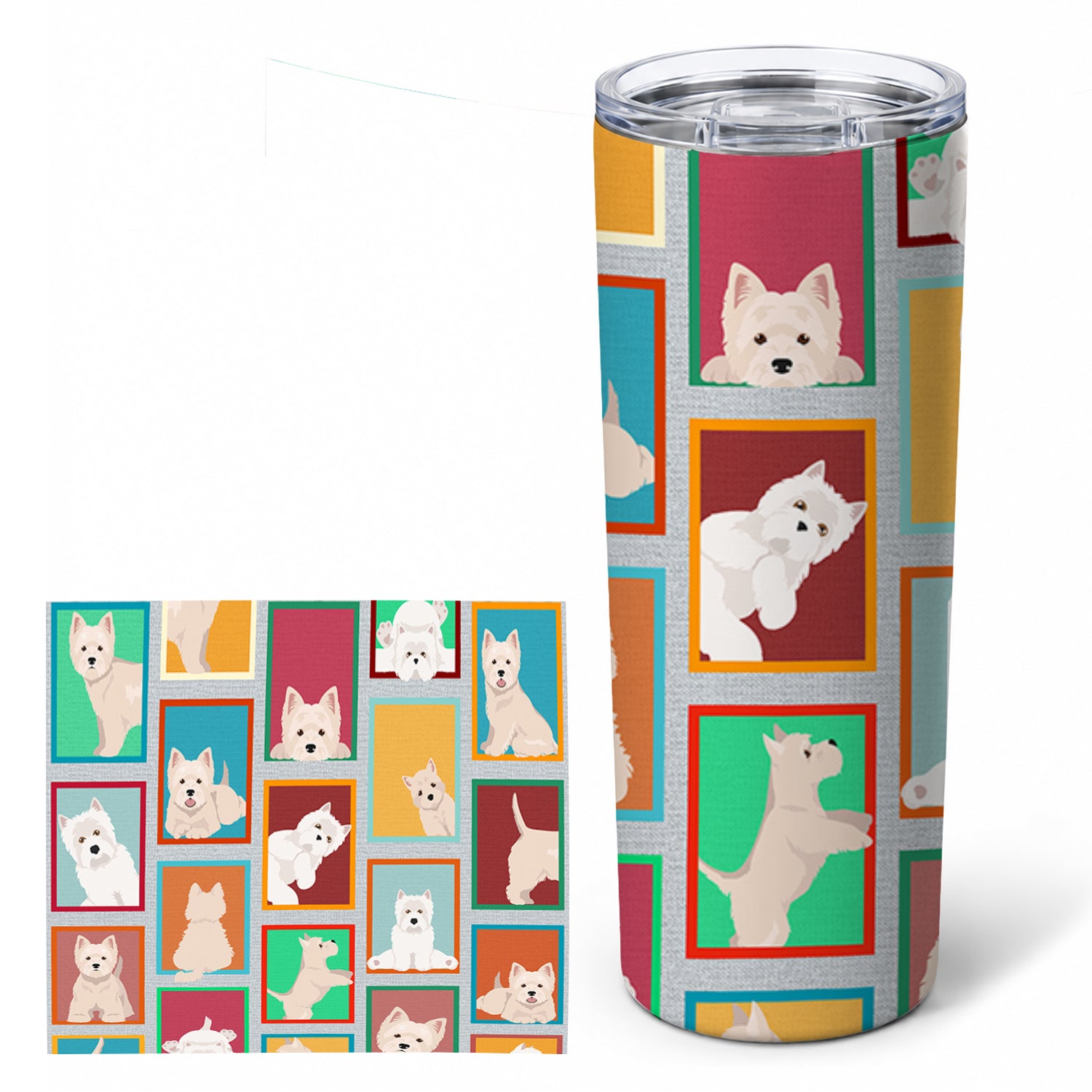 Westie 20 oz Skinny Tumbler with Lid and Straw