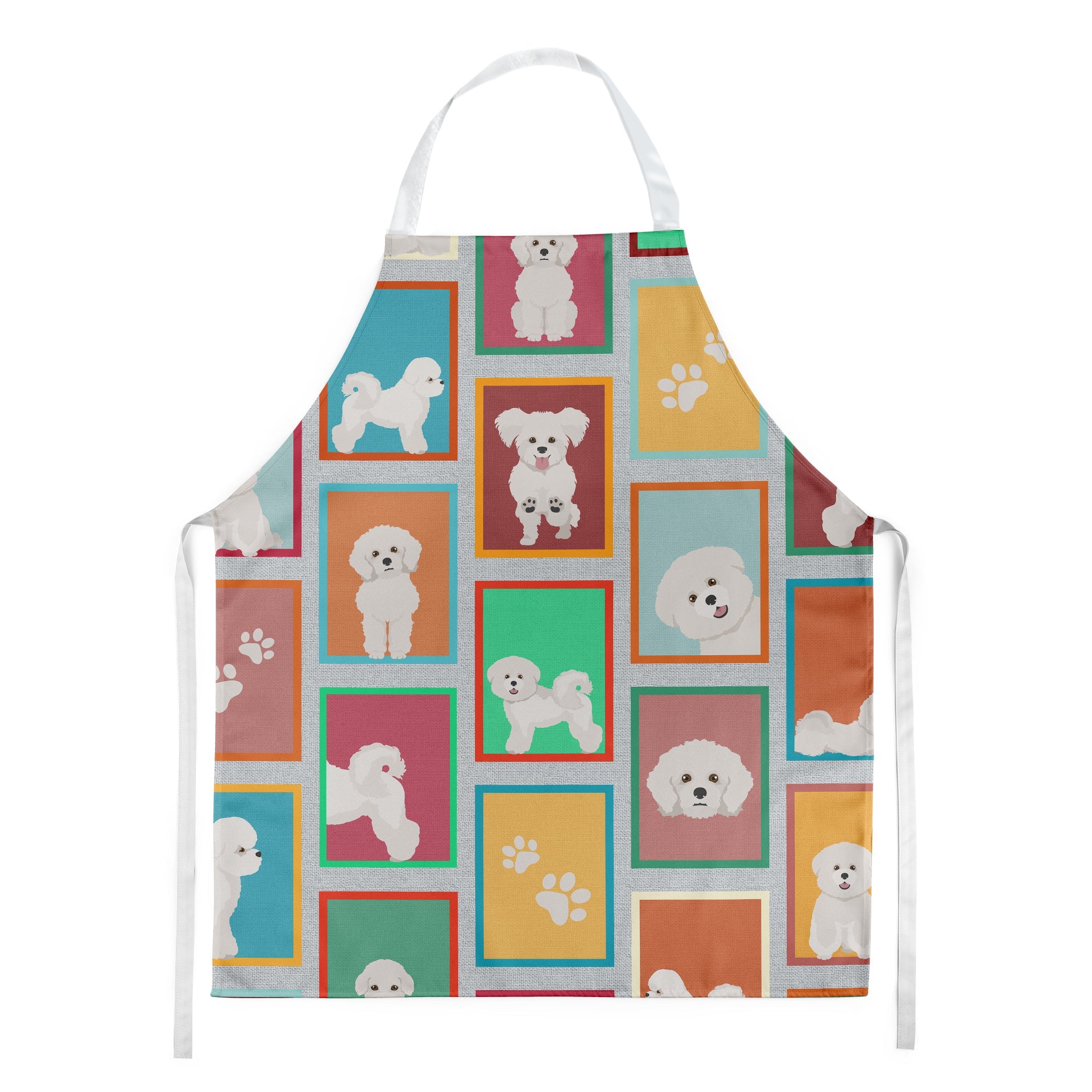 Lots of Bichon Frise Apron Cooking Kitchen Server Baking Crafts Gardening for Adult Women Men, Unisex, Large, Multicolor