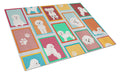 Lots of Bichon Frise Cutting Board Tempered Glass Kitchen Cutting Surface, Heat Resistant Chopping, Non-Slip Feet, Food Prep & Serving