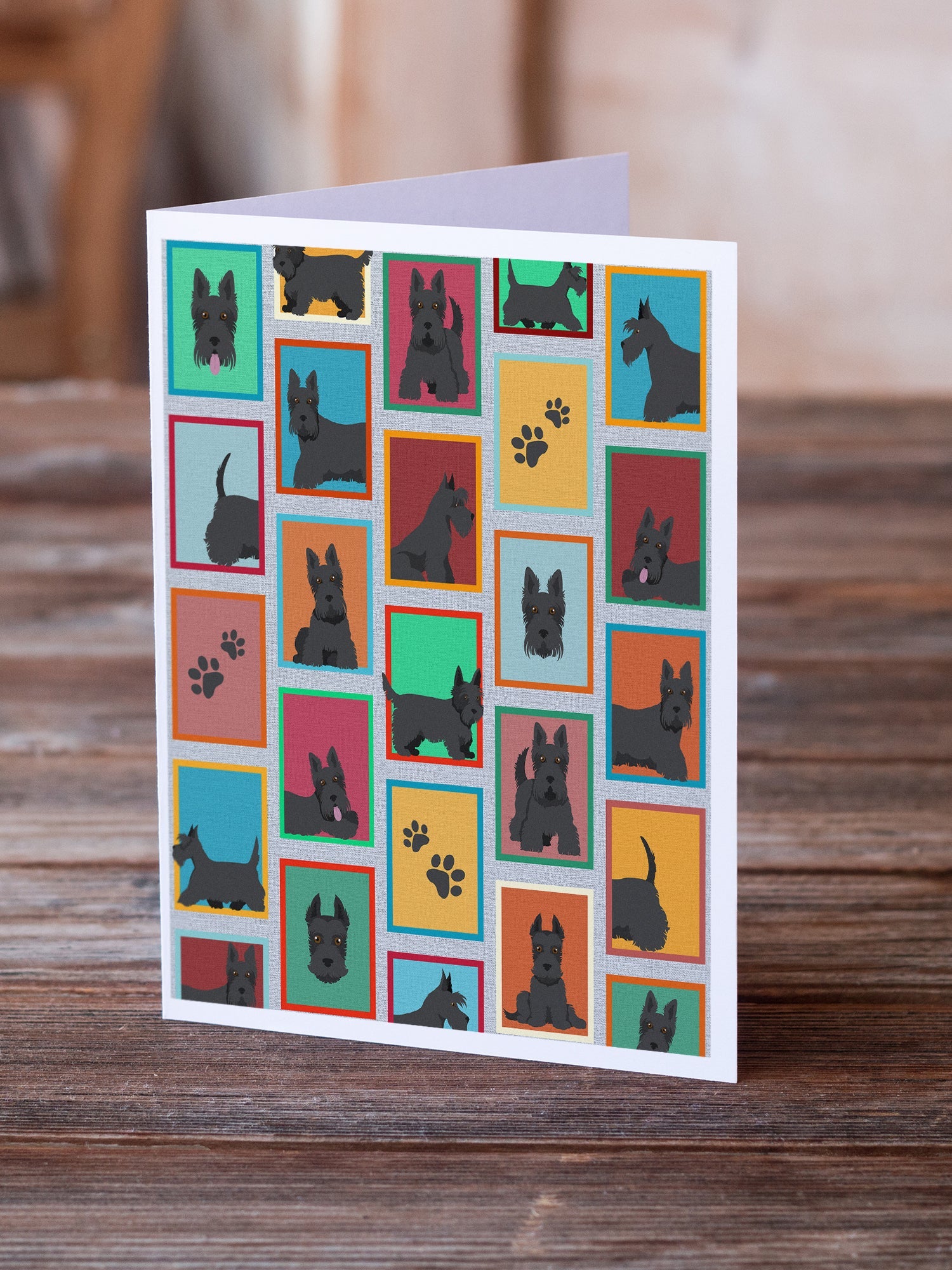 Lots of Scottish Terrier Greeting Cards Pack of 8 Blank Cards with Envelopes Whimsical A7 Size 5x7