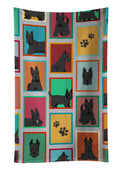 Lots of Scottish Terrier Kitchen Towel Velour Plush Front and Cotton Loop Back Machine Washable