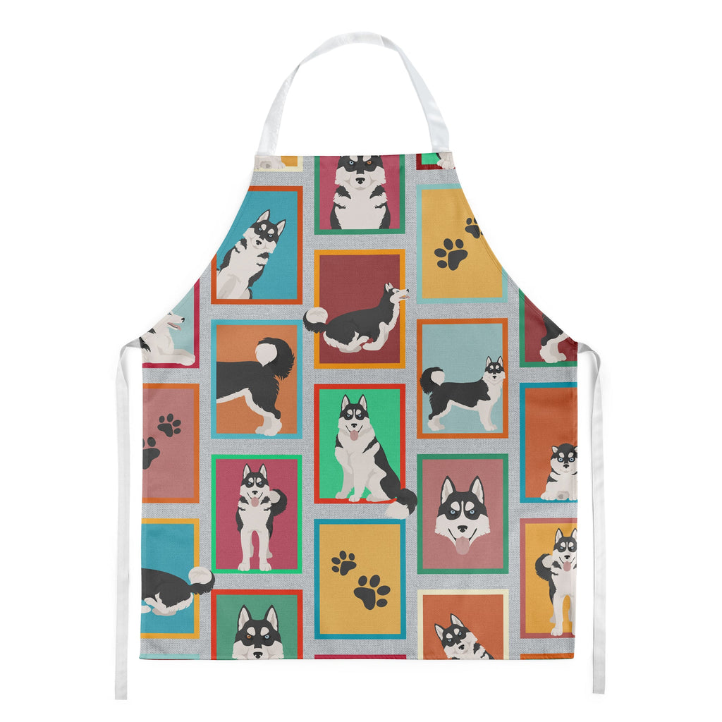Lots of Siberian Husky Apron Cooking Kitchen Server Baking Crafts Gardening for Adult Women Men, Unisex, Large, Multicolor