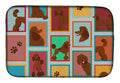 Lots of Chocolate Standard Poodle Dish Drying Mat Absorbent Dish Drying Mat Pad for Kitchen Counter Dish Drainer Mat for Countertop, 14 x 21", Multicolor