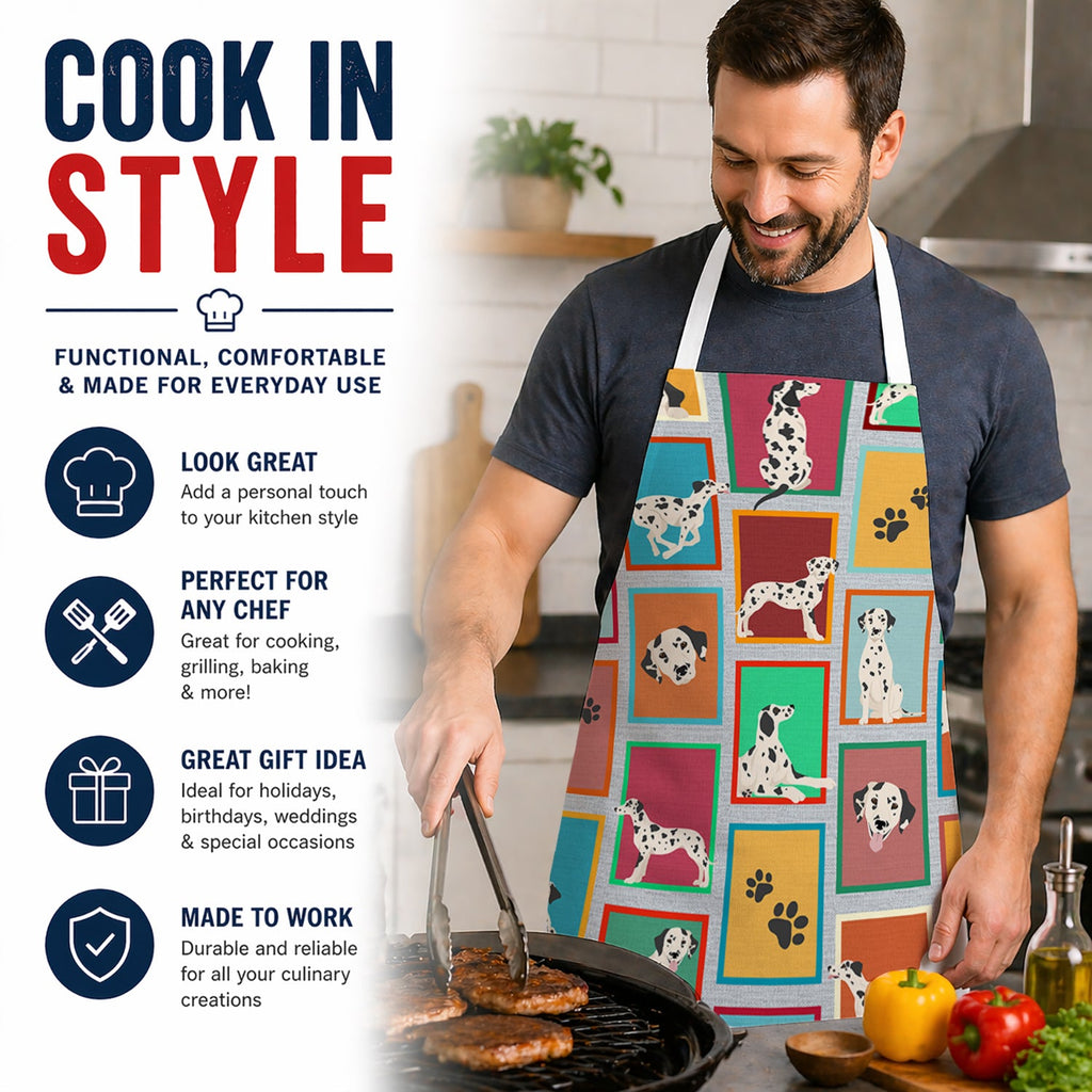 Lots of Dalmatian Apron Cooking Kitchen Server Baking Crafts Gardening for Adult Women Men, Unisex, Large, Multicolor