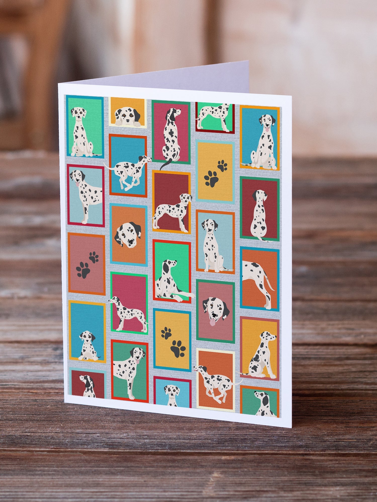 Lots of Dalmatian Greeting Cards Pack of 8 Blank Cards with Envelopes Whimsical A7 Size 5x7