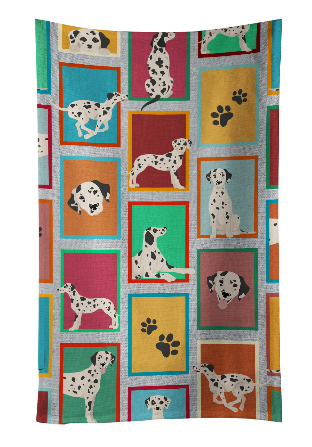 Lots of Dalmatian Kitchen Towel Velour Plush Front and Cotton Loop Back Machine Washable