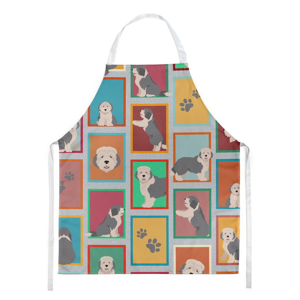 Lots of Old English Sheepdog Apron Cooking Kitchen Server Baking Crafts Gardening for Adult Women Men, Unisex, Large, Multicolor