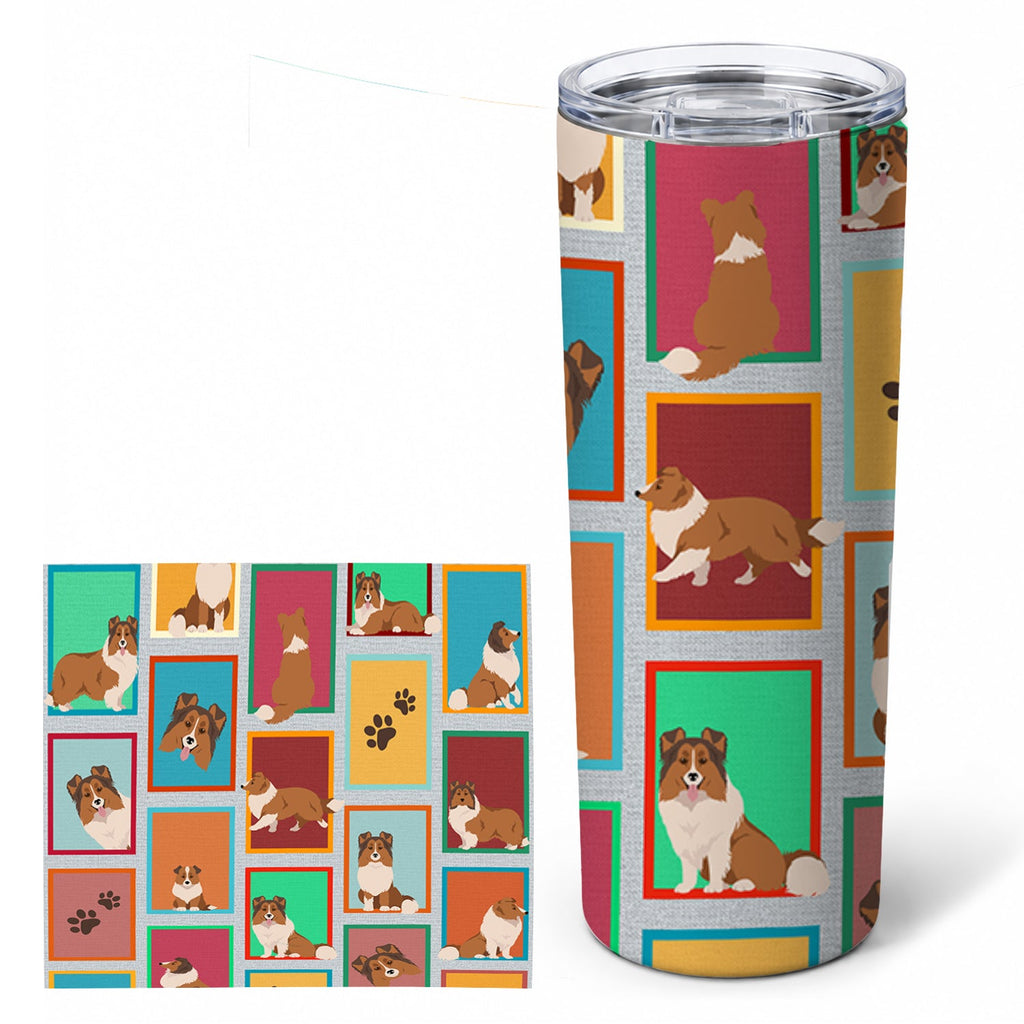 Sheltie 20 oz Skinny Tumbler with Lid and Straw