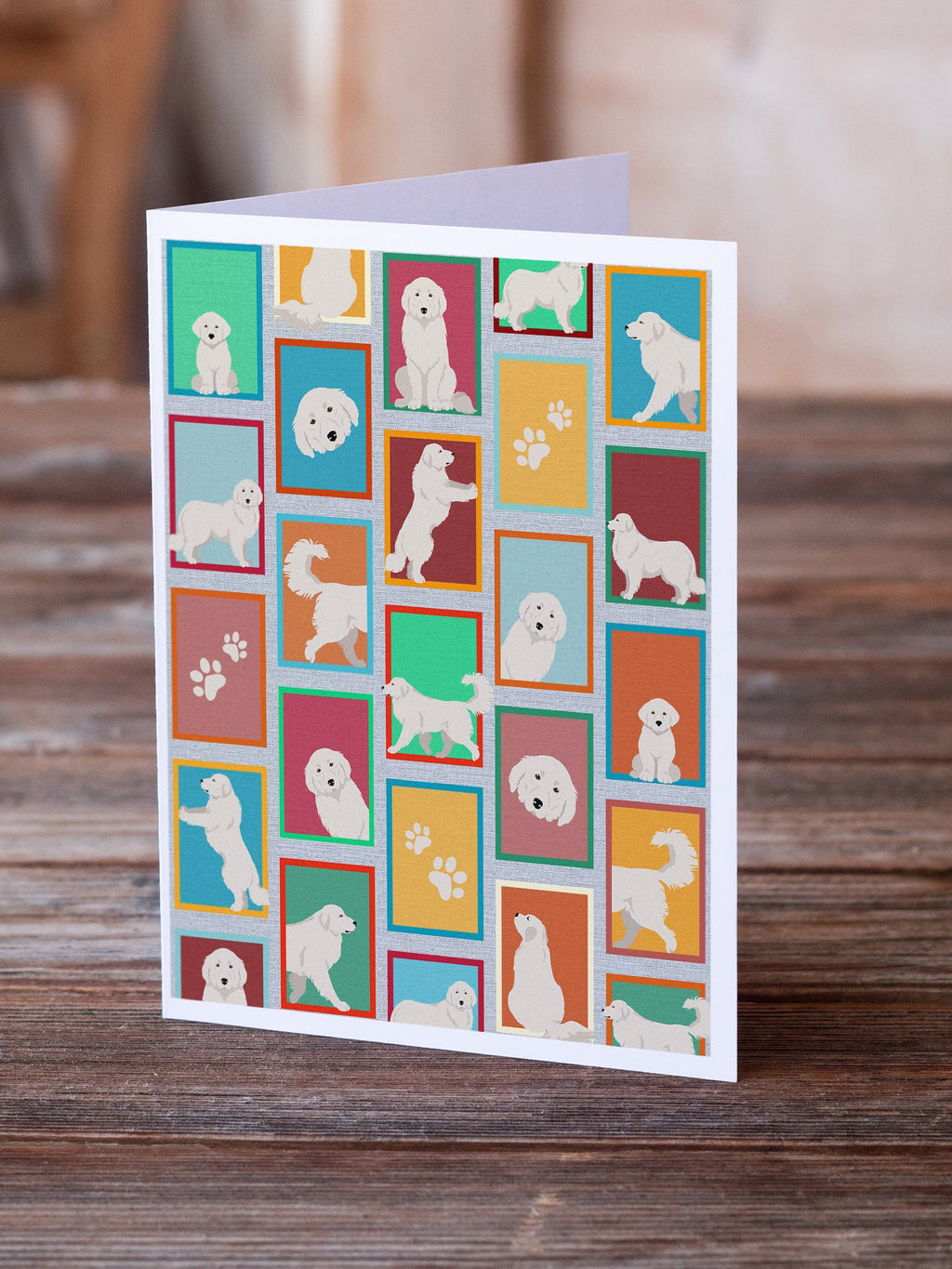 Lots of Great Pyrenees Greeting Cards Pack of 8 Blank Cards with Envelopes Whimsical A7 Size 5x7