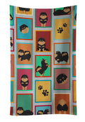 Lots of Black and Tan Pomeranian Kitchen Towel Velour Plush Front and Cotton Loop Back Machine Washable