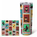 Lots of Black and Tan Pomeranian Stainless Steel Skinny Tumbler 20 oz Vacuum Double Walled Reusable Insulated Travel Cup