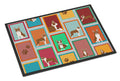 Lots of Red Boston Terrier Doormat Indoor Outdoor 18H X 27W Front Door Mat Rugs for Entryway, Non Slip Washable