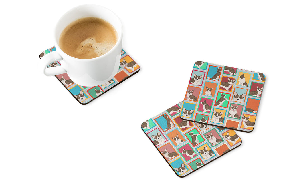 Lots of Brindle Cardigan Corgi Foam Coasters Set of 4 Cup Coasters for Indoor Outdoor, Tabletop Protection, Anti Slip, Mouse pad Material