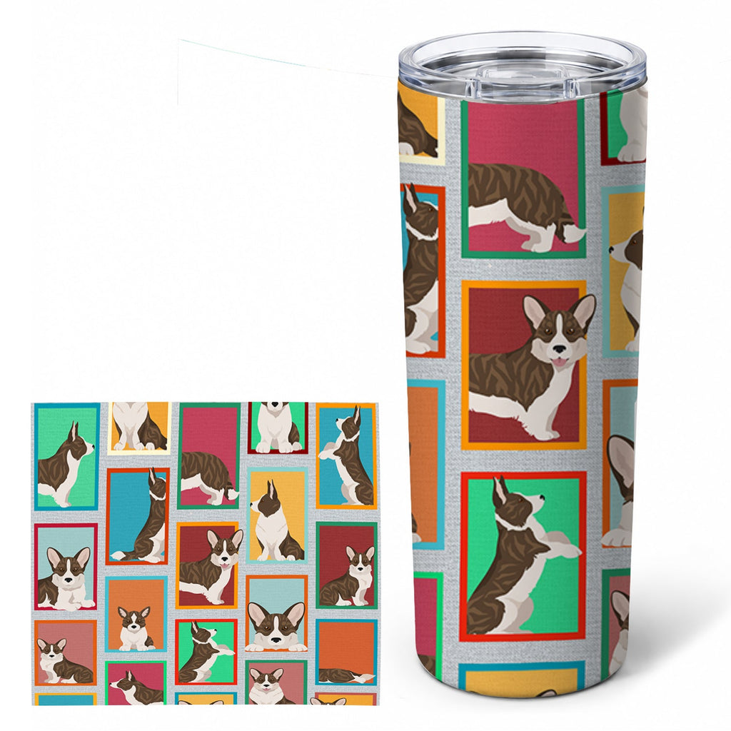 Corgi 20 oz Skinny Tumbler with Lid and Straw