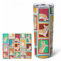 Corgi 20 oz Skinny Tumbler with Lid and Straw