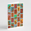 Lots of Red Dachshund Greeting Cards Pack of 8 Blank Cards with Envelopes Whimsical A7 Size 5x7