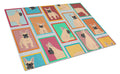 Lots of Fawn French Bulldog Cutting Board Tempered Glass Kitchen Cutting Surface, Heat Resistant Chopping, Non-Slip Feet, Food Prep & Serving
