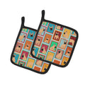 Lots of Fawn French Bulldog Pot Holder Set of 2 Heat Resistant Quilted Hot Pads 7.5 x 7.5 Inch, Insulated Kitchen Trivets for Cooking & Baking