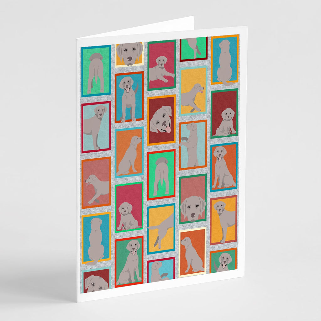 Lots of Grey Labrador Retriever Greeting Cards Pack of 8 Blank Cards with Envelopes Whimsical A7 Size 5x7