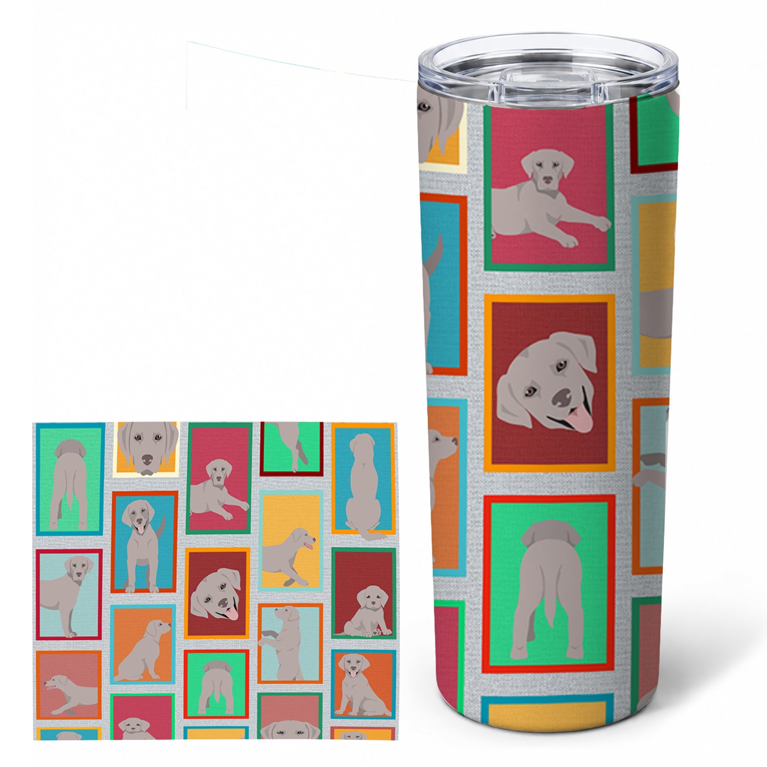 Lots of Grey Labrador Retriever Stainless Steel Skinny Tumbler 20 oz Vacuum Double Walled Reusable Insulated Travel Cup