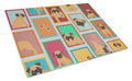 Lots of Apricot Pug Cutting Board Tempered Glass Kitchen Cutting Surface, Heat Resistant Chopping, Non-Slip Feet, Food Prep & Serving