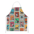 Lots of Black and Silver Schnauzer Apron Cooking Kitchen Server Baking Crafts Gardening for Adult Women Men, Unisex, Large, Multicolor