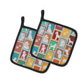 Lots of White Standard Poodle Pot Holder Set of 2 Heat Resistant Quilted Hot Pads 7.5 x 7.5 Inch, Insulated Kitchen Trivets for Cooking & Baking
