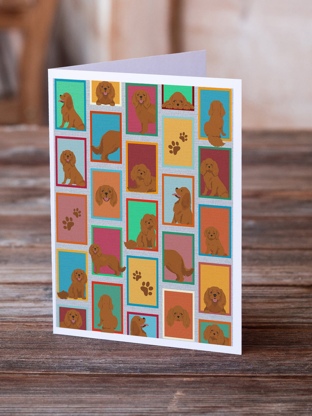 Lots of Ruby Cavalier Spaniel Greeting Cards Pack of 8 Blank Cards with Envelopes Whimsical A7 Size 5x7