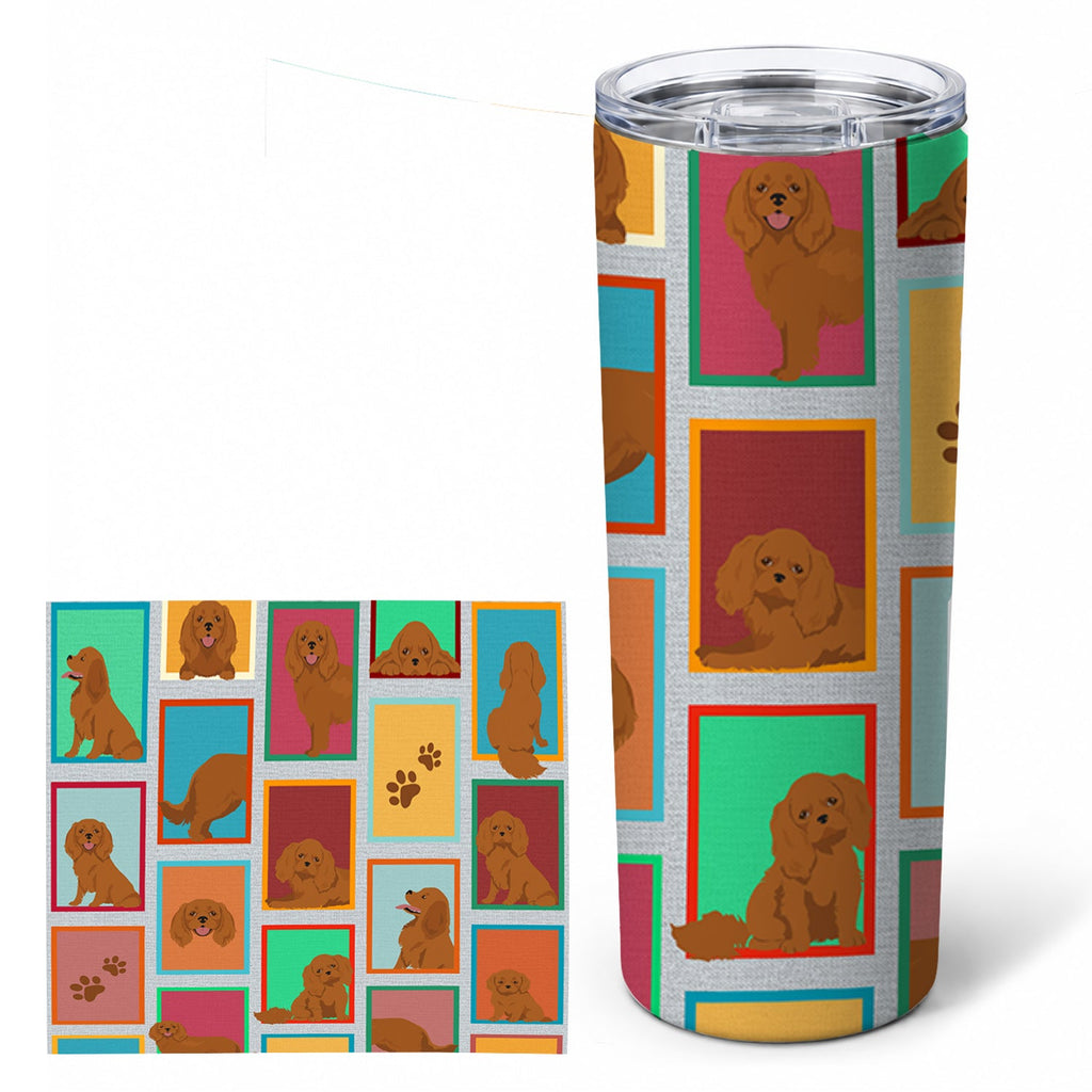 Lots of Ruby Cavalier Spaniel Stainless Steel Skinny Tumbler 20 oz Vacuum Double Walled Reusable Insulated Travel Cup
