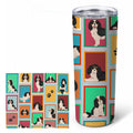 Lots of Tricolor Cavalier Spaniel Stainless Steel Skinny Tumbler 20 oz Vacuum Double Walled Reusable Insulated Travel Cup
