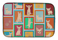 Lots of Cream Chihuahua Dish Drying Mat Absorbent Dish Drying Mat Pad for Kitchen Counter Dish Drainer Mat for Countertop, 14 x 21", Multicolor