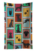 Lots of Black Great Dane Kitchen Towel Velour Plush Front and Cotton Loop Back Machine Washable