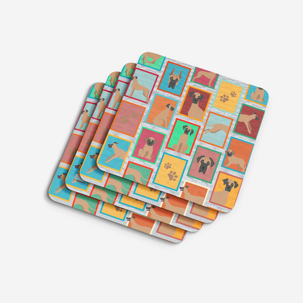 Lots of Fawn Great Dane Foam Coasters Set of 4 Cup Coasters for Indoor Outdoor, Tabletop Protection, Anti Slip, Mouse pad Material