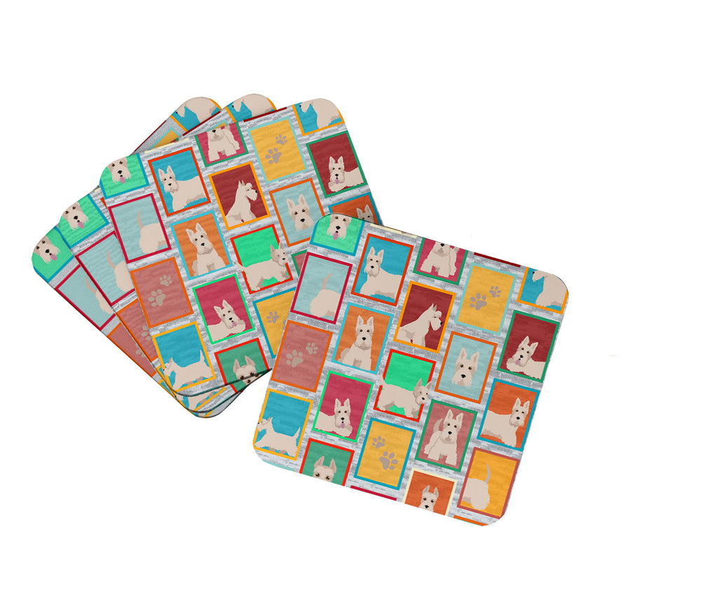Lots of Wheaten Scottish Terrier Foam Coasters Set of 4 Cup Coasters for Indoor Outdoor, Tabletop Protection, Anti Slip, Mouse pad Material
