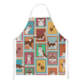 Lots of Red Siberian Husky Apron Cooking Kitchen Server Baking Crafts Gardening for Adult Women Men, Unisex, Large, Multicolor