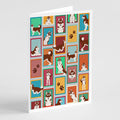 Lots of Red Siberian Husky Greeting Cards Pack of 8 Blank Cards with Envelopes Whimsical A7 Size 5x7