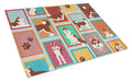 Lots of Red Siberian Husky Cutting Board Tempered Glass Kitchen Cutting Surface, Heat Resistant Chopping, Non-Slip Feet, Food Prep & Serving