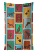 Lots of Red Doberman Pinscher Kitchen Towel Velour Plush Front and Cotton Loop Back Machine Washable